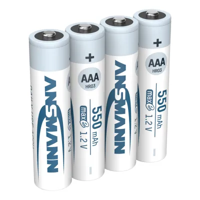 Ansmann AAA Micro Akku NiMH 550mAh | 4er Pack | vorgeladen | geringe Selbstentladung | bis 1000x wiederaufladbar