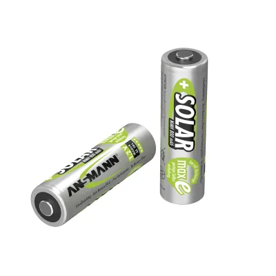 Ansmann AA Mignon Akku 800mAh 1,2V NiMH maxE 2er Blister | Solar Akku, geringe Selbstentladung, wiederaufladbar