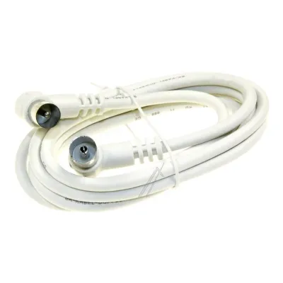 Antennenkabel für Waschmaschine Com Koaxial 1,5m weiß Winkelstecker