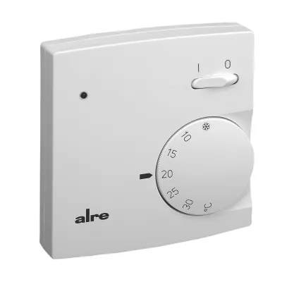 ALRE Raumthermostat Aufputz RTBSB-001.062 | Raumtemperaturregler 230V 10A | Bereich 5–30°C | Öffner | Schalter | weiß