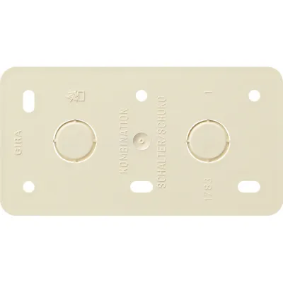 GIRA Montageplatte 2-fach 008013 | Aufputz Doppelsteckdose | schwer entflammbar | Kombination | cremeweiß