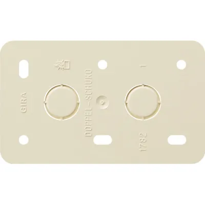 GIRA Montageplatte 2-fach 008213 | Aufputz Doppelsteckdose | Duroplast cremeweiß RAL 1013