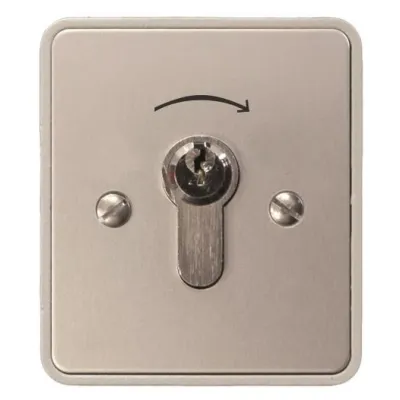 Kaiser Nienhaus Schlüsselschalter Aufputz 322600 | 1-seitig | 1-polig | IP54 | Aluminium | für Garagentor, Jalousien