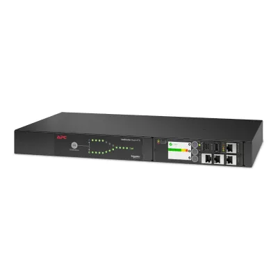 APC NetShelter AP4423A Rack Transferschalter | 1HE 16A 230V | 2x C20 Eingang | 8x C13 1x C19 Ausgang | schwarz