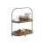 Bild: APS Etagere 2-stufig ALL-ROUNDER 30336 | Serviergestell mit 2 Körben & Akazienholz | Metall schwarz | 31x17x37,5 cm
