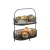 Bild: APS Etagere 2-stufig ALL-ROUNDER 30336 | Serviergestell mit 2 Körben & Akazienholz | Metall schwarz | 31x17x37,5 cm