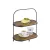 Bild: APS Etagere 2-stufig ALL-ROUNDER 30336 | Serviergestell mit 2 Körben & Akazienholz | Metall schwarz | 31x17x37,5 cm