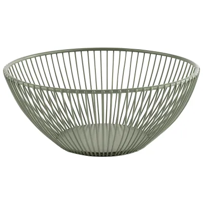 APS Brotkorb / Obstkorb Svart 30471 | Metall | stapelbar | wasserfest | Ø 20 cm | H 8 cm | oval | smoke green