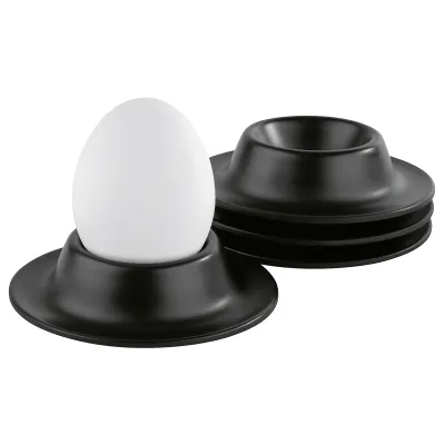 APS Eierbecher 83849 | 4er Set | Melamin | stapelbar | Ø 8,5 cm | spülmaschinengeeignet | bruchfest | schwarz