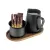 Bild: APS Milch- und Zucker-Set 634 | 5-teilig | Edelstahl & Akazienholz | rostbeständig | 19x10 cm | Schwarz
