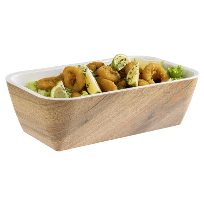 APS Schale Crazy Wood 85311 GN 1/4 | Melamin | 26,5x16,2x8 cm | spülmaschinengeeignet | stapelbar | 1,8 L | braun