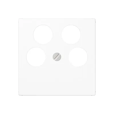 JUNG Abdeckung für SAT-TV-Steckdose 4-Loch A561-4SAT2WW | bruchsicher | Schraubbefestigung | Duroplast | alpinweiß