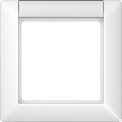 JUNG Rahmen 1-fach AS581NAWW | Abdeckrahmen mit Schriftfeld 13x55,5mm | Duroplast glänzend | IP44 | alpinweiß