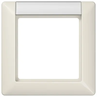JUNG Rahmen 1-fach AS581NA | Abdeckrahmen mit Schriftfeld 13x55,5 mm | Duroplast glänzend | Unterputz | IP44 | weiß