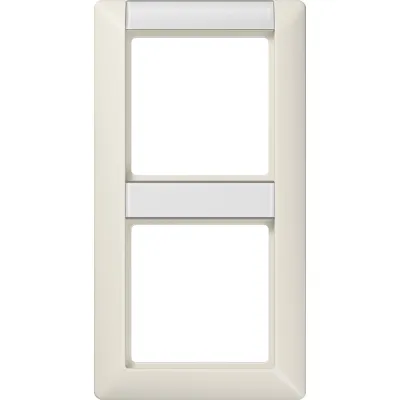 JUNG Rahmen 2-fach AS582NA | Abdeckrahmen mit Schriftfeld senkrecht | Duroplast | IP44 | 80,5x151,5mm | glänzend weiß