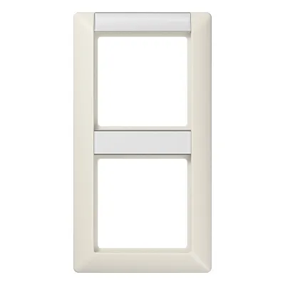JUNG Rahmen 2-fach AS582NA | Abdeckrahmen mit Schriftfeld senkrecht | Duroplast | IP44 | 80,5x151,5mm | glänzend weiß