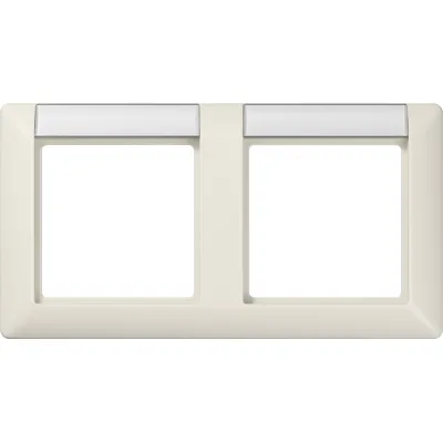 JUNG Rahmen 2-fach AS5820NA | Abdeckrahmen mit Schriftfeld waagerecht | Duroplast glänzend | IP44 | weiß (RAL 1013)