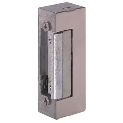 ASSA ABLOY Türöffner 17E----32435R14 | Nachrüstung | DIN links | Winkelschließblech | Edelstahl | 8–16V AC/DC