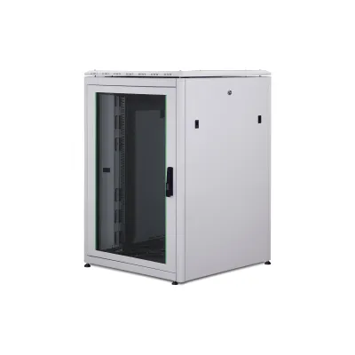 DIGITUS Netzwerkschrank DN-19 22U-8/8-1 | 19 Zoll Rack 22HE | 1164x800x800 mm | Glastür | grau RAL7035
