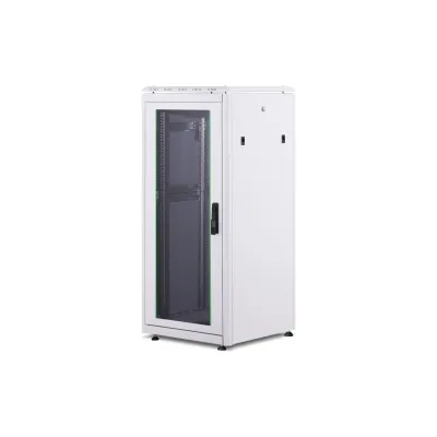 DIGITUS Netzwerkschrank DN-19 26U-6/6-1 | 26HE 19 Zoll Rack | 1342x600x600mm | Glastür | 1200kg | IP20 | grau RAL7035