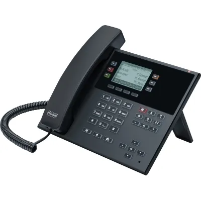 Auerswald SIP-Systemtelefon COMfortel D-210 | VoIP | 6 SIP Accounts | PoE | Headsetanschluss | schwarz