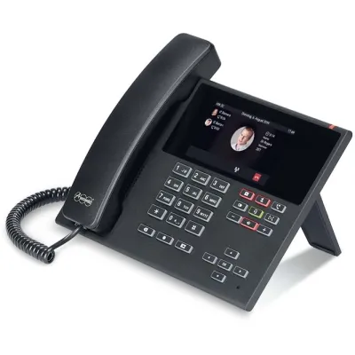 Auerswald SIP-Telefon COMfortel D-400 | VoIP Systemtelefon | 6 SIP-Accounts | Touchscreen | HD-Audio | PoE | schwarz