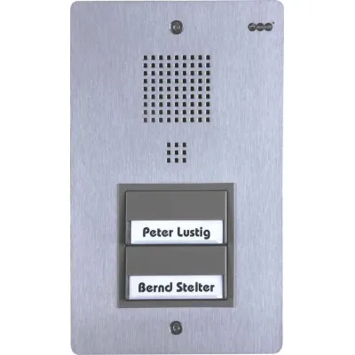 Auerswald TFS-Dialog 302 | Türsprechanlage analog a/b | 2 Klingeltasten | Edelstahl | Unterputzmontage