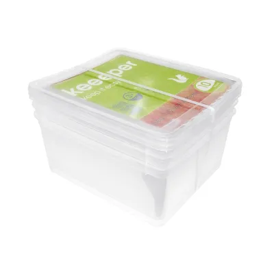 keeeper Aufbewahrungsboxen Set Bea 3x 18l | stapelbar | Air Control System | 39x33,5x18cm | transparent | PP