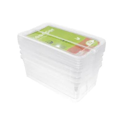 keeeper Aufbewahrungsbox Set Bea 4 x 5,6L | stapelbar | Air-Control-System | BPA-frei | 33x19,5x12cm | transparent