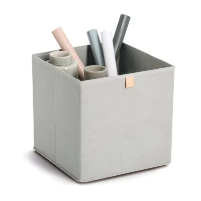 ZELLER PRESENT Aufbewahrungsbox 14539 | Vliesbox 32x32x32cm | faltbar | stabil | Griff mit Metallring | grau
