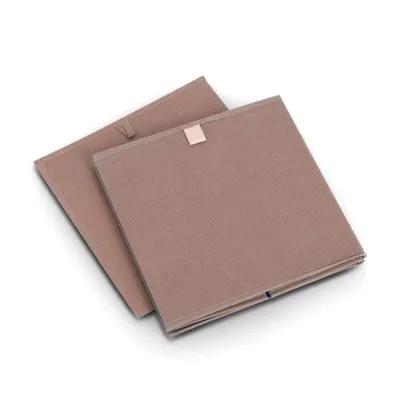 ZELLER PRESENT Aufbewahrungsbox 14541 | Vliesbox 32x32x32 cm | faltbar & stabil | Griff mit Metallring | mocca
