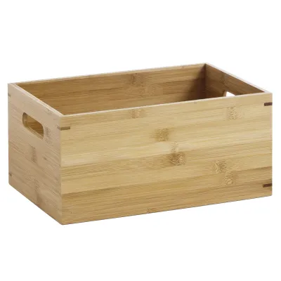 ZELLER PRESENT Aufbewahrungskiste 13340 | Bambus Holzbox | 30x20x14 cm | stapelbar & mit Griffen | natur
