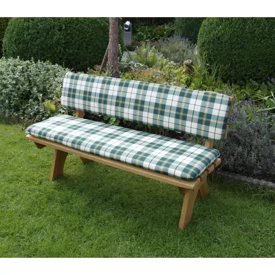 FRG Auflagen-Set Boston 3-Sitzer Gartenbank | Sitz- & Rückenkissen 150x40/30cm | grün/beige | UV-beständig