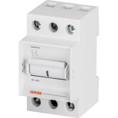 GEWISS Trennschalter GW96255 | Hauptschalter 3-polig 63A | 400V AC | Reiheneinbaugerät | IP20 | plombierbar | 2,5TE