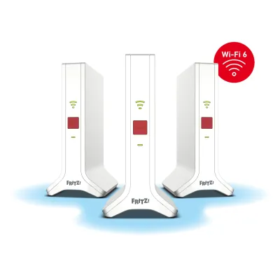 AVM FRITZ!Mesh Set 4200 3er-Pack | Tri-Band WLAN Mesh System | Wi-Fi 6 | 3x Repeater 3000 AX | 4200 Mbit/s