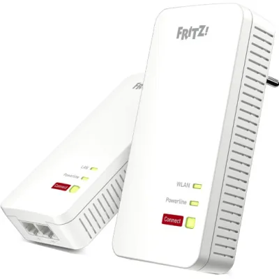 AVM Powerline Adapter WLAN Set 1240 AX (20003021) | Gigabit 1200 Mbit/s | Wi-Fi 6 | Mesh | 2x LAN | WPA3