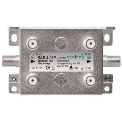 AXING BAB 4-01P 4fach Abzweiger 5-1218MHz brummentkoppelt Kl.A+ Vodafone