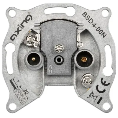 Axing Antennensteckdose BSD 4-00N | CATV Stichleitungsdose | 5–1006 MHz | Rückkanal | 2x TV/Radio | IEC | Unterputz