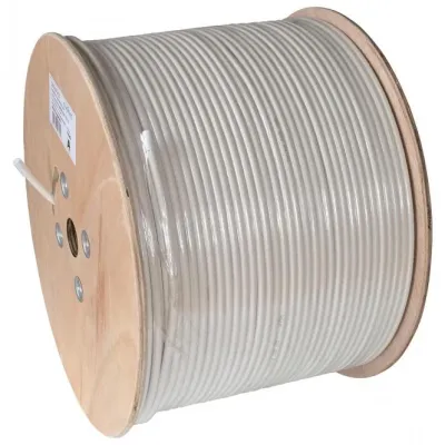 AXING Koaxialkabel SKB395-03 | 75 Ohm | 3-fach geschirmt | 100 dB | 500m Trommel | Klasse A+ | PVC weiß | UV-beständig