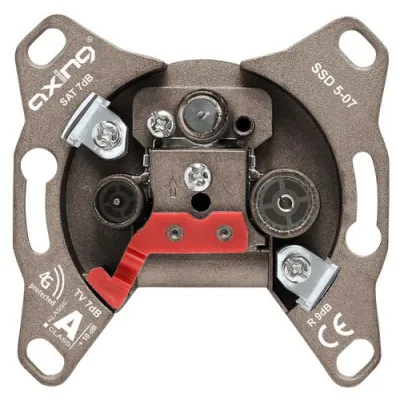 AXING Universal-Enddose SSD 5-07 | Sat Antennensteckdose | 3-Port Unicable | 7dB | Rückkanal 5-65 MHz