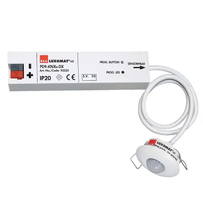 B.E.G. Präsenzmelder PD9-KNXs-DX-DE 93520 | KNX Mini-Sensor | 360° Erfassung | 2,5 m Decke | BUS-Ankoppler | weiß
