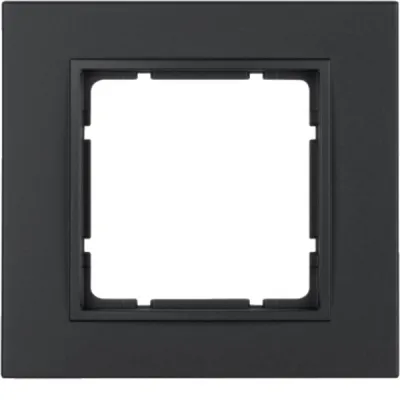 Berker Rahmen 1-fach B.7 10116626 | Abdeckrahmen Unterputz | Kunststoff anthrazit matt | 95x90 mm | IP20 | halogenfrei