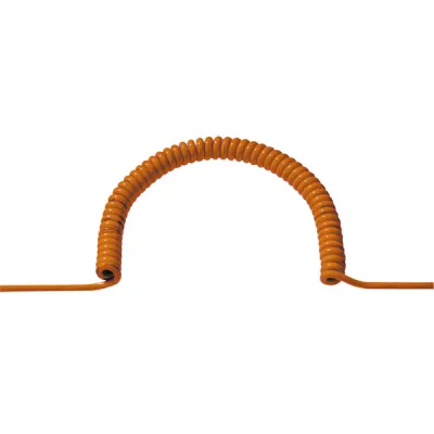 Bachmann Spiralleitung 683.882 | H07BQ-F 5x2,5 mm² | 1,5–7,5 m | PUR | flammwidrig | orange
