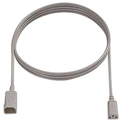 Bachmann Kaltgerätekabel-Verlängerung 356.904 | 2m | C14 auf C13 | H05VV-F 3G1,0 | 10A | PVC | IP20 | grau