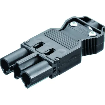 Bachmann Gerätestecker GST18i3 375.504 | Installationsstecker 3-polig 250V 20A | Schraubanschluss | IP20 | schwarz