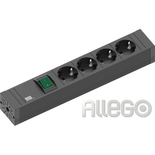 Bild: Bachmann 420.0012 4xSchuko, mit Schalter, Zuleitung 2,0m