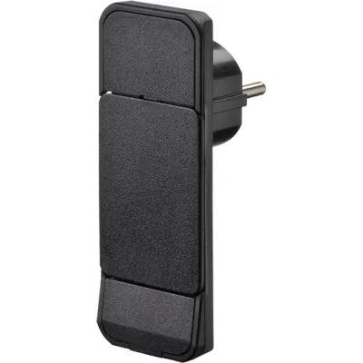 Bachmann Smart Plug Flachstecker 933.008 | Schuko Schutzkontaktstecker | Auswurfmechanik | extra flach | schwarz