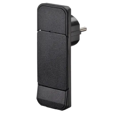 Bachmann Smart Plug Flachstecker 933.008 | Schuko Schutzkontaktstecker | Auswurfmechanik | extra flach | schwarz