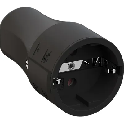 Bachmann Montagekupplung 960.103 | Schutzkontaktkupplung SCHUKO | 2-polig | 16A 250V | Schraubklemme | IP20 | schwarz