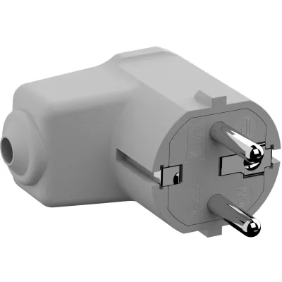 Bachmann Montage-Winkelstecker 960.202 | SCHUKO Schutzkontaktstecker | 2-polig | 16A 250V | rechtwinklig | weiß